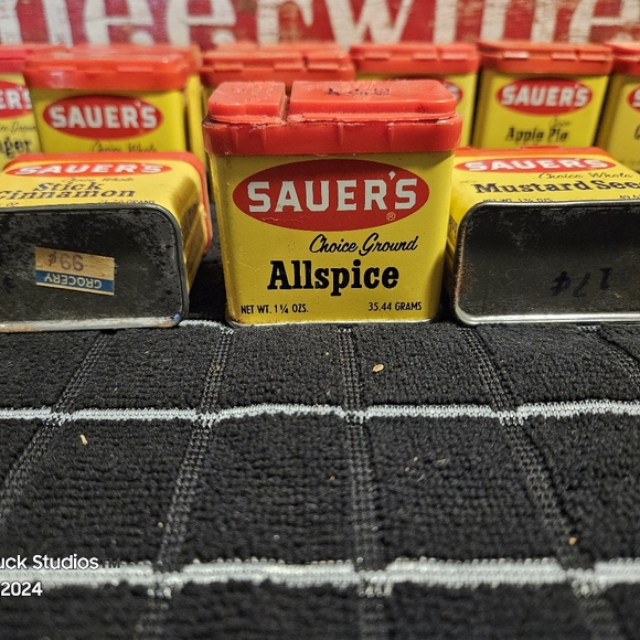 Sauers Sauer's Spices Metal Tins Vintage - Picture 16 of 17